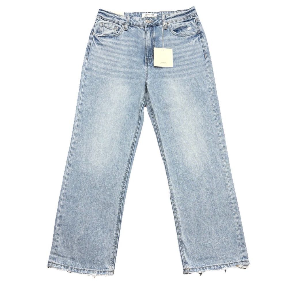 NWT Lovervet by Vervet 90's Slim Wide Leg Blue Jeans High Rise Size 28/7 (31x28)
